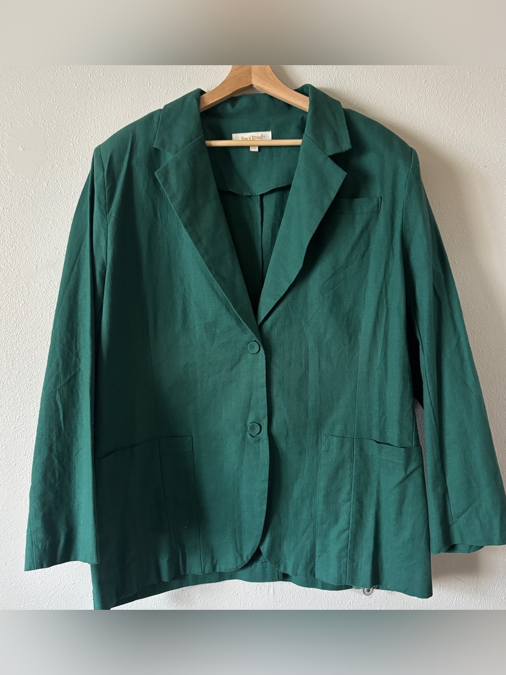NWOT The Foxy Kind Forest Green Cotton Blazer Size Medium